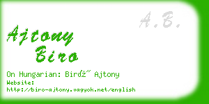 ajtony biro business card